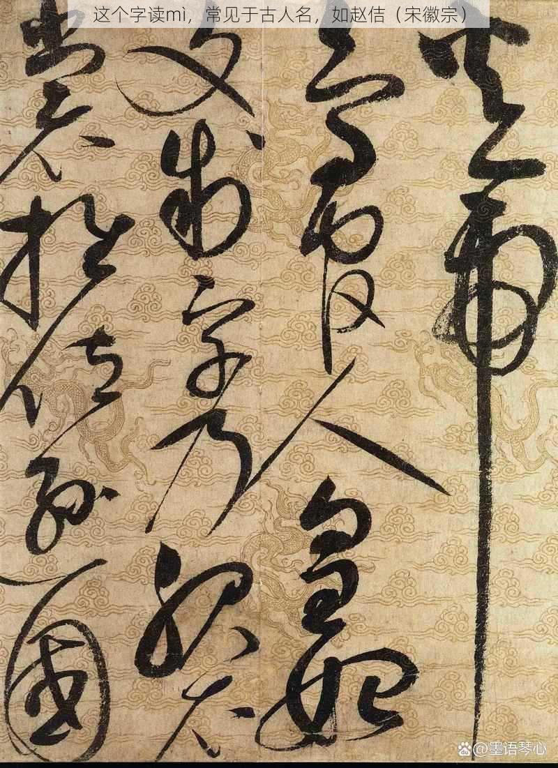 这个字读mì，常见于古人名，如赵佶（宋徽宗）