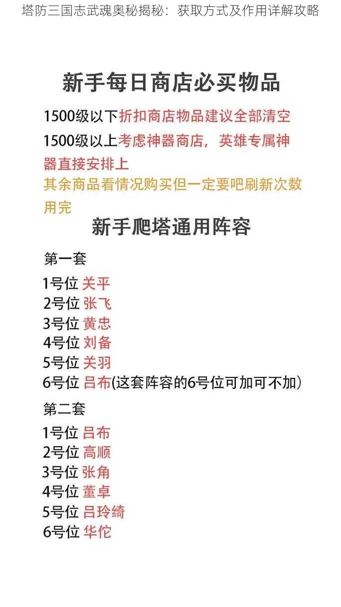 塔防三国志武魂奥秘揭秘：获取方式及作用详解攻略