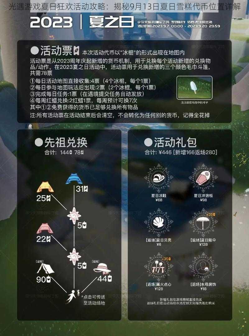 光遇游戏夏日狂欢活动攻略：揭秘9月13日夏日雪糕代币位置详解