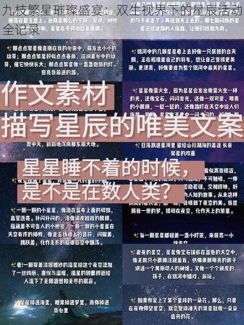 九枝繁星璀璨盛宴：双生视界下的星辰活动全记录