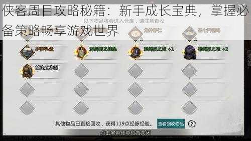 侠客周目攻略秘籍：新手成长宝典，掌握必备策略畅享游戏世界