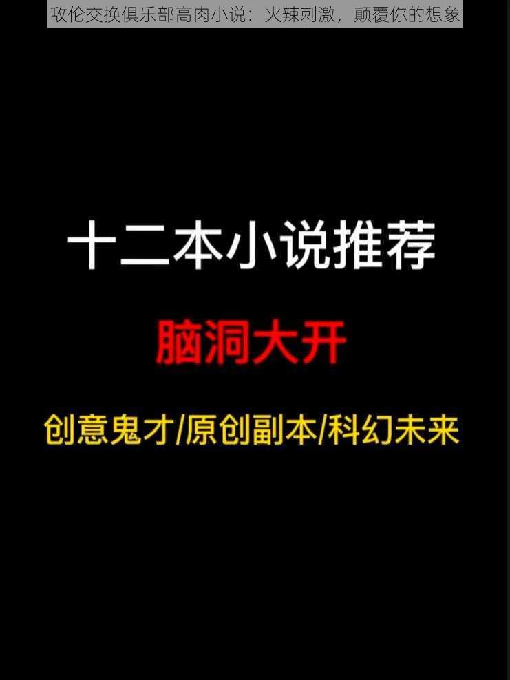 敌伦交换俱乐部高肉小说：火辣刺激，颠覆你的想象