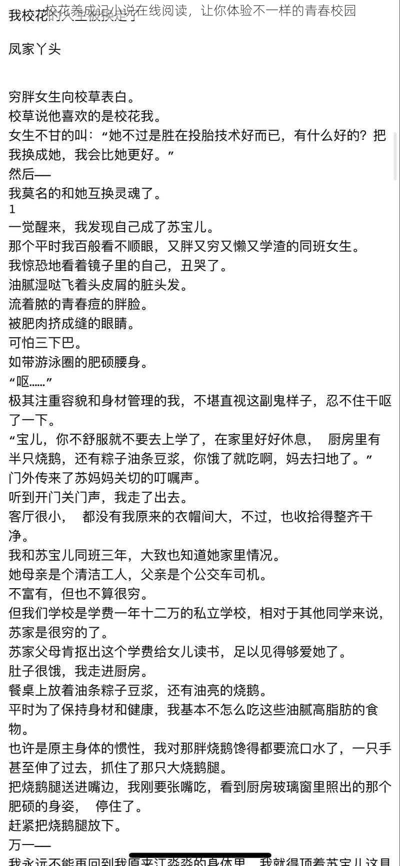 校花养成记小说在线阅读，让你体验不一样的青春校园